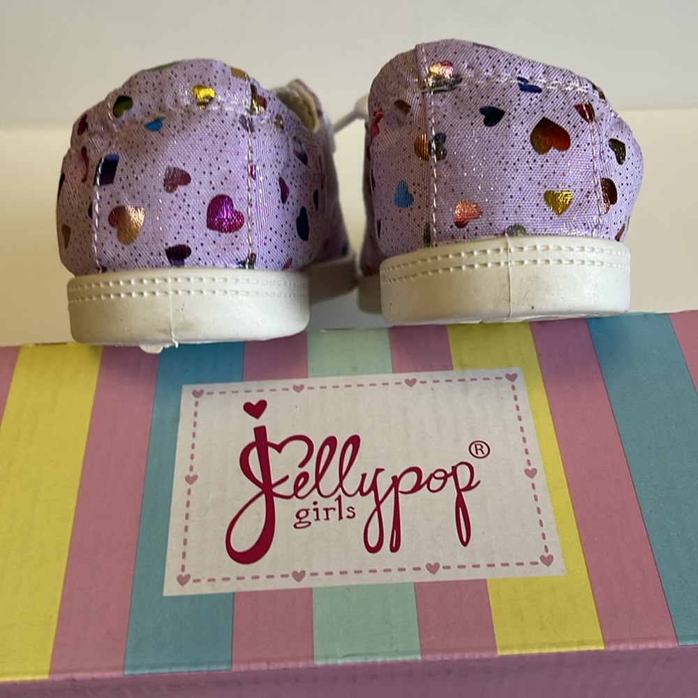NIB JELLYPOP KIDS LIL LOLLIE HEARTS GIRLS PURPLE METALLIC SIZE 4M - Picture 5 of 7